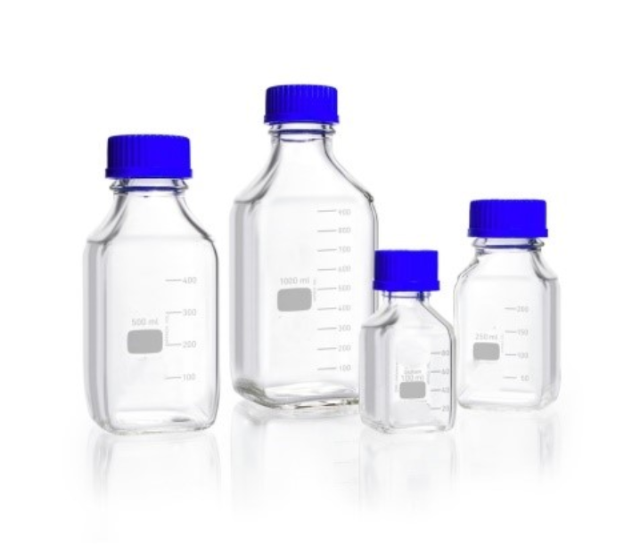 Square Media/Solution Bottles and Caps