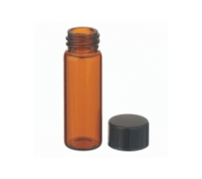 Amber Glass Sample Vials with PTFE-Faced White Rubber Lined Phenolic Screw Caps